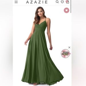 AZAZIE Bridesmaid Gown Avelina Olive Dress Size 6